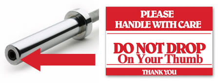 Do not drop Olympic bar on your thumb Do not drop Olympic bar on your thumb